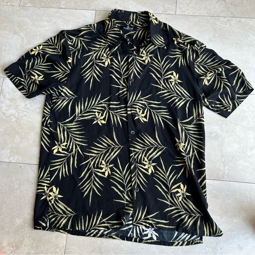 Vintage Cherokee Hawaiian Style Button Down Short Sleeve Shirt Size M 90s